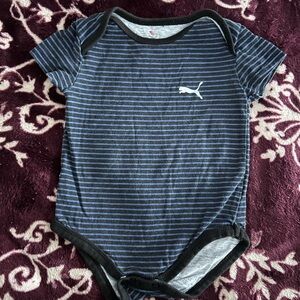 Puma Blue and Black Striped Bodysuit